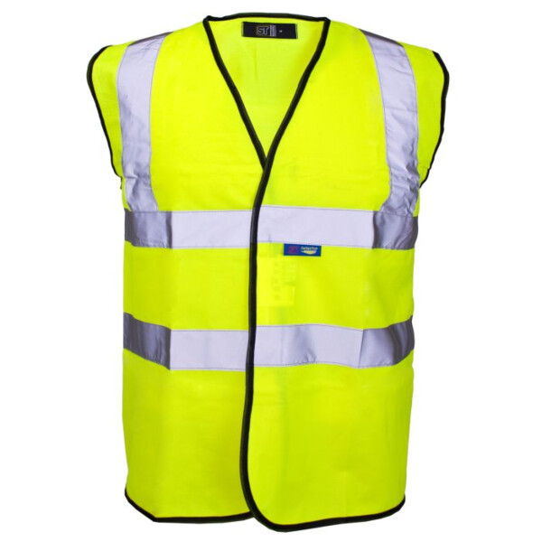 Supertouch Hi-Vis Velcro Vest - Black Binding Thumbnail
